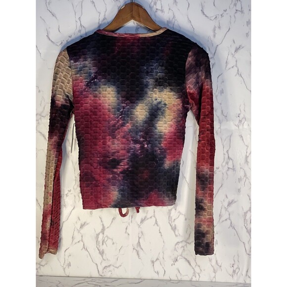 Eye Candy Honey Comb Women’s Scrunch Blouse Size Medium - Picture 2 of 5